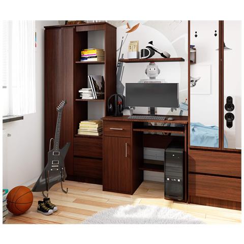 Scrivania per computer JAY, 1 anta e 1 cassetto, 90x50x74 cm, Colore Weng? - Foto 8