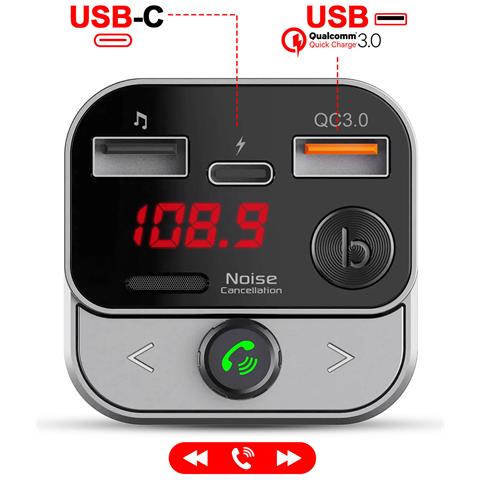 Trasmettitore Fm Per Auto Lettore Musicale Bluetooth Caricatore Usb-c, Nero - Foto 5
