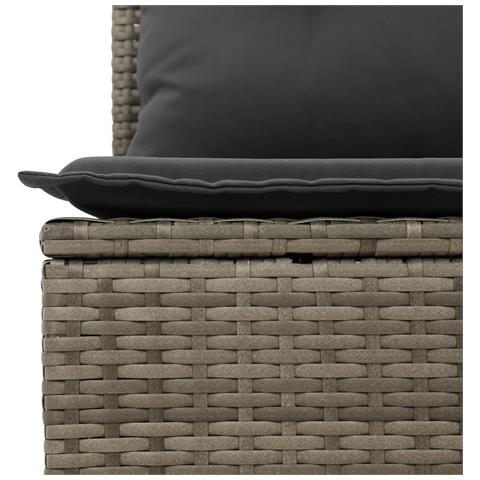Set Divano da Giardino 6 pz con Cuscini Grigio in Polyrattan - Foto 10