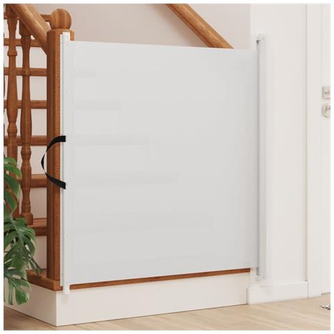 Cancelletto Retrattile Per Animali Domestici Bianco 102,5x125cm - Foto 1