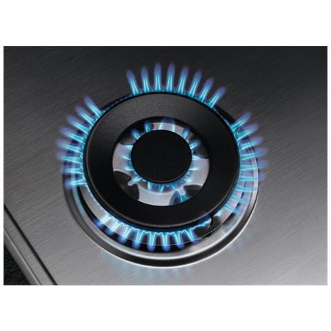 HGB64420SM Nero, Acciaio inox Superficie piana 56 cm Gas 4 Fornello (i) - Foto 2