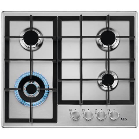 HGB64420SM Nero, Acciaio inox Superficie piana 56 cm Gas 4 Fornello (i) - Foto 1