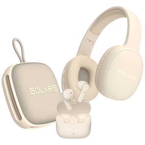 Malaga 3 In 1 Cuffie Stereo / Altoparlante Bluetooth / Auricolari Valencia, Beige - Foto 1