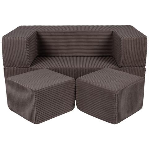 Divano A Cubo In Schiuma Per Bambini - Divano Per Cameretta, Aesthetic, Marrone - Foto 1