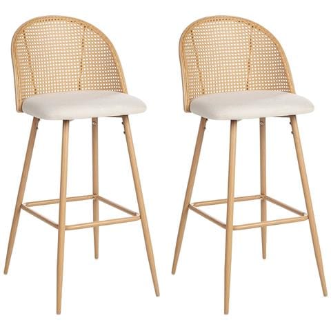 Set Di 2 Sedie Alte Cornell Metallo Marrone Chiaro - Foto 2