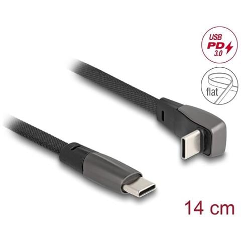 Cavo A Nastro Usb 2.0 Usb Type-c Maschio 14 Cm Nero - Foto 1