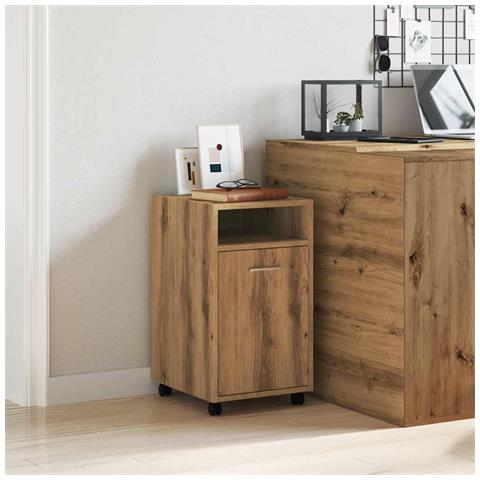 Armadio Con Ruote Rovere Artigianale 33x38x60 Cm In Truciolato - Foto 3