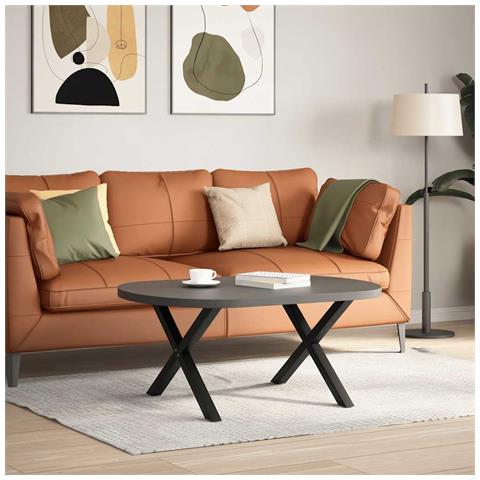 Gambe Tavolo Pranzo A Forma Di X 2 Pz Nero 70x(42-43)cm Acciaio - Foto 2