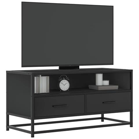 Mobile Tv Nero 80x34,5x40 Cm In Truciolato Metallo - Foto 1