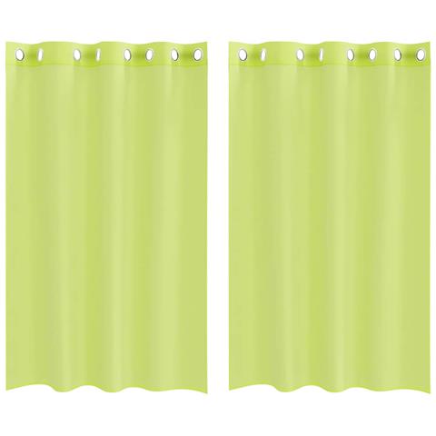 Tende In Voile Con Occhielli 2 Pz Verde Mela 140x175 Cm - Foto 2