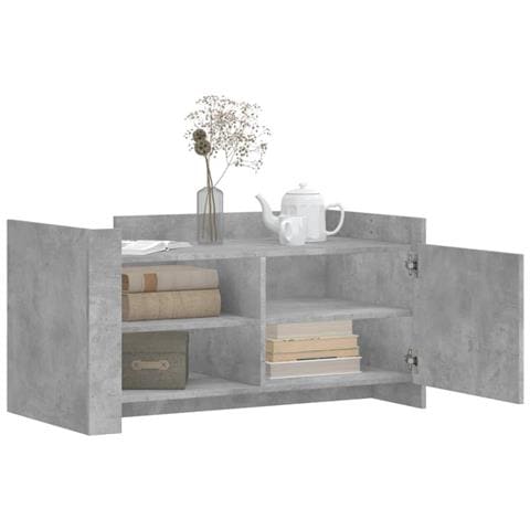 Tavolino Salotto Grigio Cemento 100x50x50 Cm Legno Multistrato - Foto 2