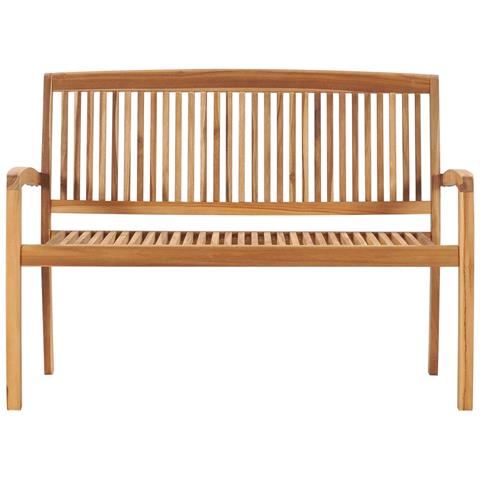 Panchina Giardino Impilabile 2posti 120cm Legno Massello Teak - Foto 1