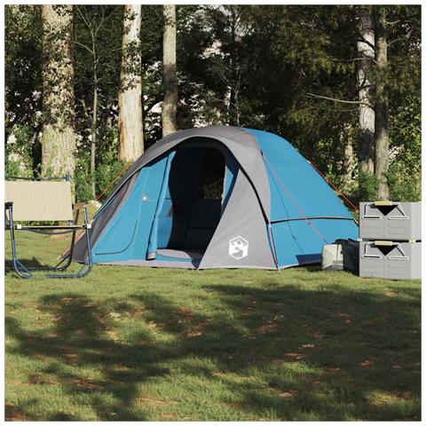 Tenda Familiare Cabina per 6 Persone Blu Impermeabile - Foto 1