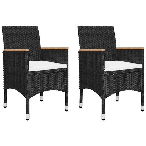 Set Mobili da Pranzo per Giardino 5 pz Nero - Foto 2