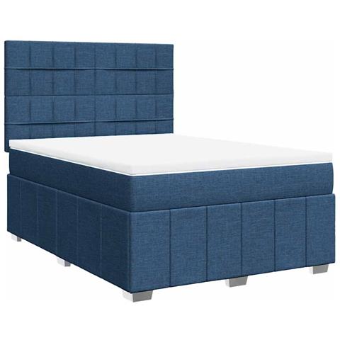 Giroletto a Molle con Materasso Blu 140x190 cm in Tessuto - Foto 1