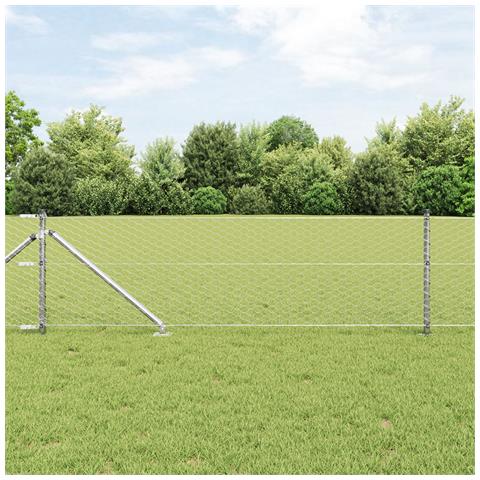 Recinzione Esagonale  0.6x50 m Acciaio Galvanizzato, Pali per Recinzione  con Punta 13 pcs Ø32 mm 80 cm Acciaio Galvanizzato - Foto 2