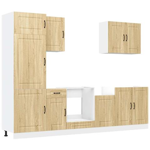Set Mobili da Cucina 7 pz Kalmar Rovere Sonoma in Truciolato - Foto 1