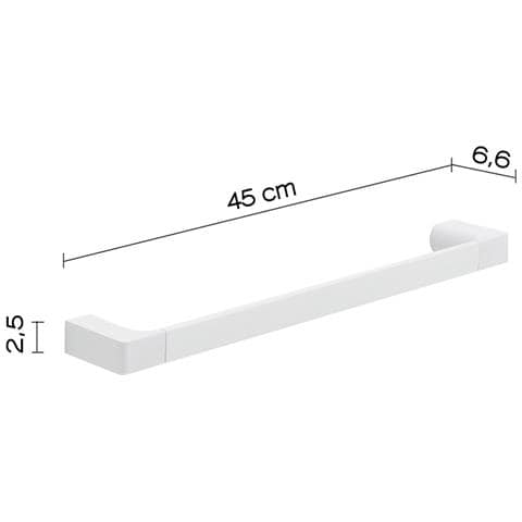 Portasalviette 45 Cm In Ottone E Cromall Pi21-45 Serie Pirenei Bianco Opaco - Foto 2