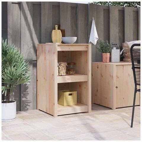 Mobile da cucina Marrone 55 x 55 x 92 cm Legno massello di pino - Foto 2