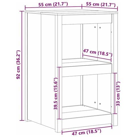 Mobile da cucina Marrone 55 x 55 x 92 cm Legno massello di pino - Foto 9