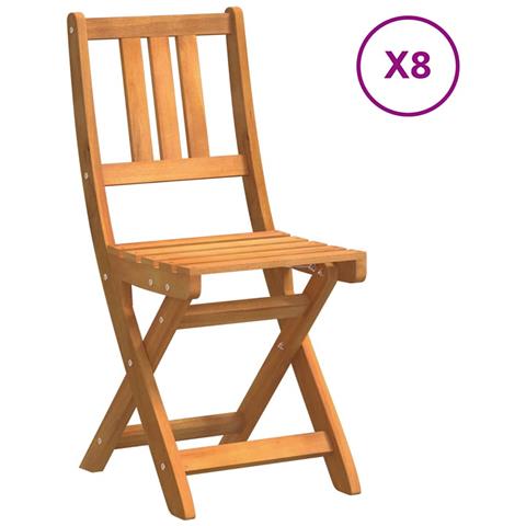 Sedia da Giardino 8 pcs Marrone 36 x 46 x 86cm - Foto 1