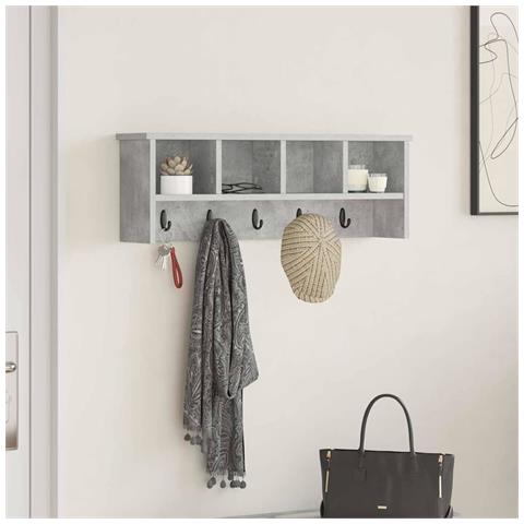 Appendiabiti a muro Grigio cemento 75 x 16 x 26 cm - Foto 2