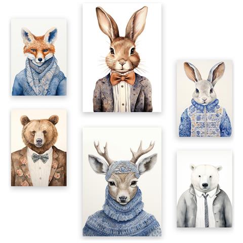 Set Di 6 Stampe Abiti In Set Per Bambini, Dipinti Decorativi Estetici Per Il Tuo Soggiorno, Camera Da Letto, Casa A3 & A4 Senza Cornice - Foto 1