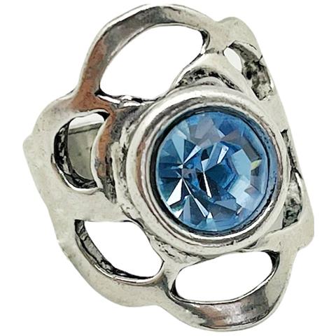 Anello A Nido D'ape Con Cristallo Sw Blu - Foto 1