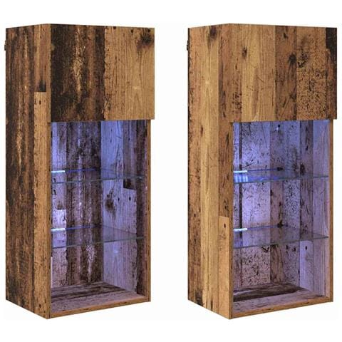 Mobiletti TV a parete 2 pcs Legno vecchio 40,5 x 30 x 90 cm - Foto 1