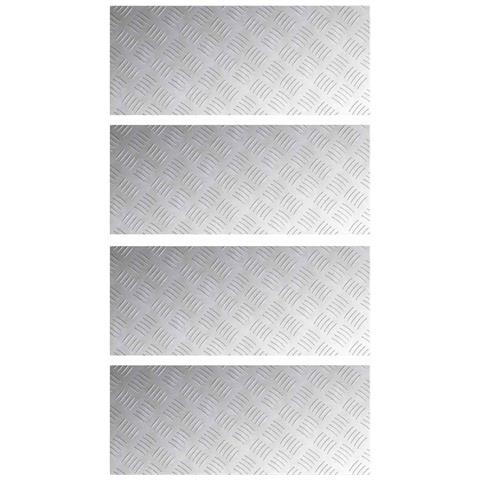 Dischi Quadrati 4 pcs Argento 70 x 30 cm Alluminio - Foto 1