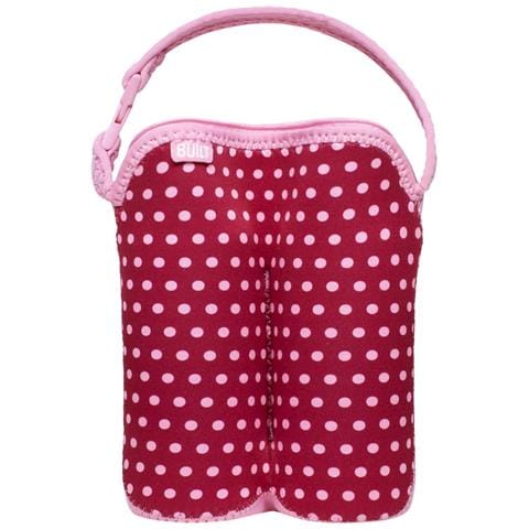 Borsa Termica Con Cerniera Per Due Biberon, Motivo A Pois, Con Tracolla Rimovibile, Rosa - Foto 1