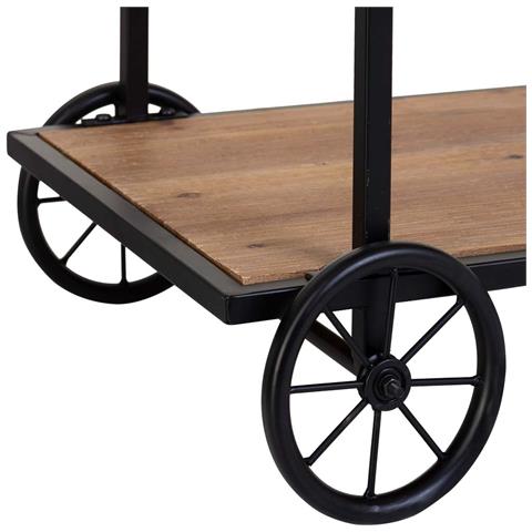 Console In Legno E Metallo Laccato Nero Con 2 Ripiani 120x42x78h Cm - Foto 8