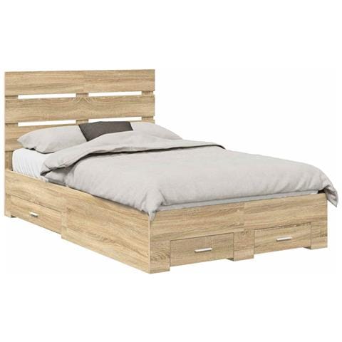 Struttura del letto con cassetto Rovere Sonoma 135 x 190 cm - Foto 1