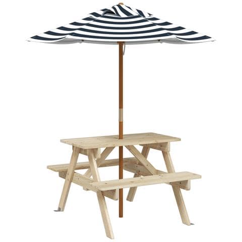 Tavolo da Picnic per 4 Bambini con Ombrellone Legno di Abete - Foto 1