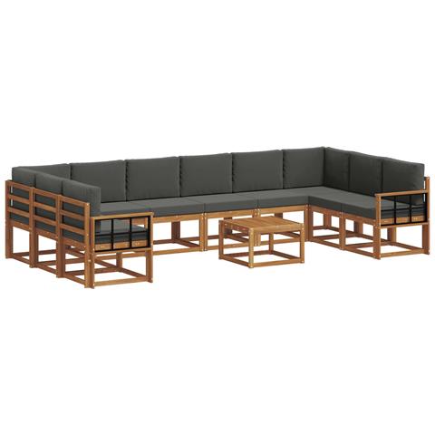 Set di divani da esterno 11 pcs Naturale e Antracite - Foto 1