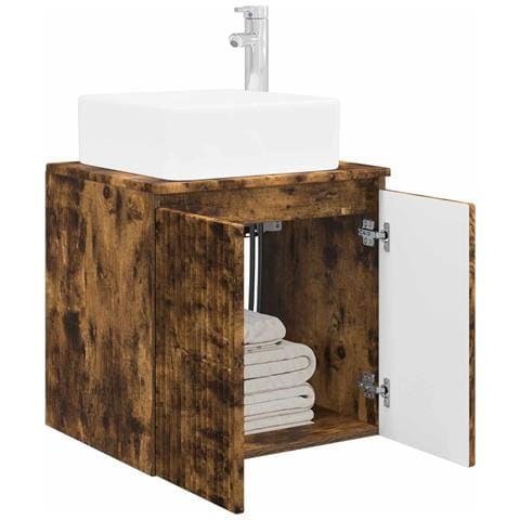 Mobile Lavabo da Parete Rovere Fumo 49,5 x 41 x 63 cm - Foto 2