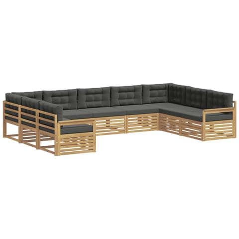 Set di divani da esterno con cuscino 9 pcs Bianco e Antracite - Foto 1