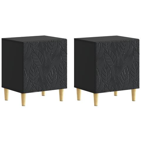 Comodino 2 pcs Nero 43 x 34,5 x 50 cm Legno ingegnerizzato - Foto 1