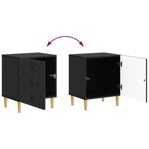 Comodino 2 pcs Nero 43 x 34,5 x 50 cm Legno ingegnerizzato - Foto 9