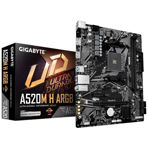 A520M H ARGB Scheda Madre - Supporta CPU AMD Ryzen Serie 5000, fino a 5100 MHz DDR4 (OC), M. 2 PCIe 3.0 x4, LAN 1 GbE, USB 3.2 Gen 1 - Foto 1