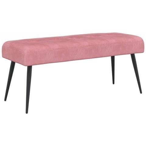 Panchina con bottoni imbottiti Rosa 80 x 40 x 46 cm Velluto - Foto 1