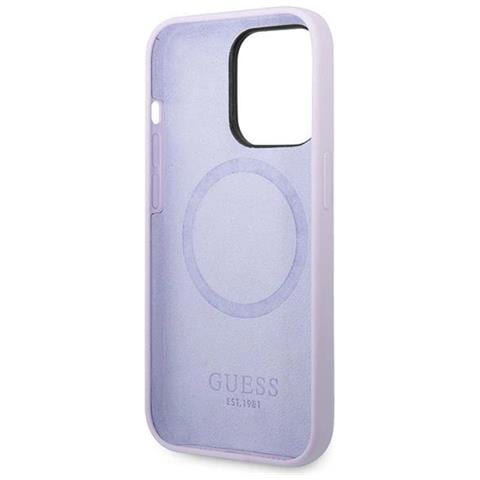 Custodia Guess In Silicone Con Logo Magsafe Per Iphone 14 Pro - Viola - Foto 7