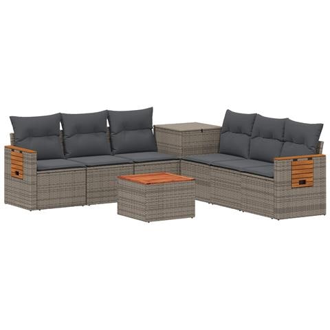 Set di divani 8 pz Grigio e Grigio Scuro - Foto 1