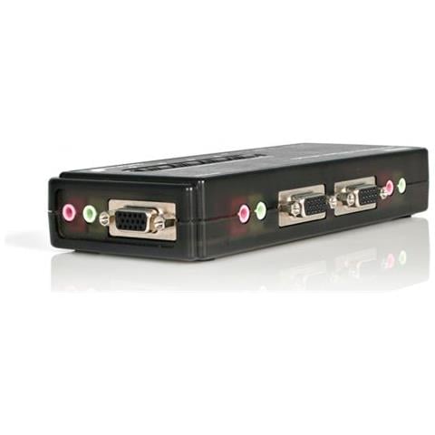 Kit Switch KVM USB con audio e cavi 4 porte, colore nero - Foto 2