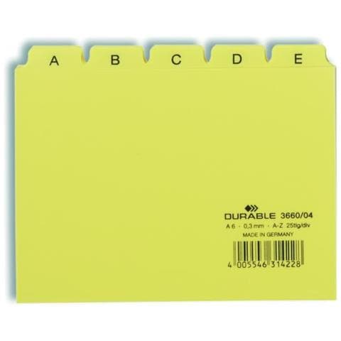 Divisorio Alfabetico In Ppl 25 Tasti Formato A6. Colore Giallo - Foto 1