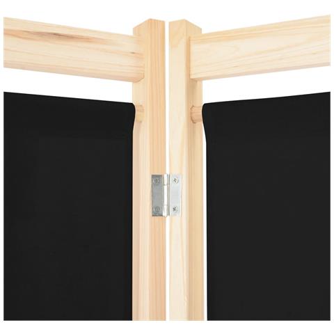 Divisorio A 6 Pannelli Nero 240x170x4 Cm In Tessuto - Foto 2