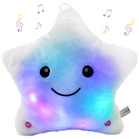 Peluche Orso Polare Con LED 20cm – Cuscino E Luce Notturna Per Bambini, Bianco