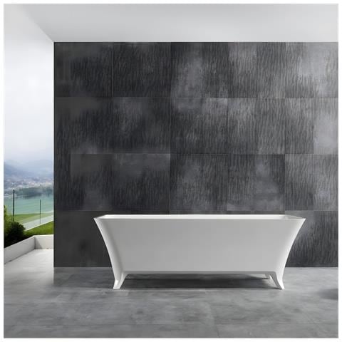 Vasca Da Bagno Free Standing Hannah In Artificial Stone Bianco Opaco - Foto 3