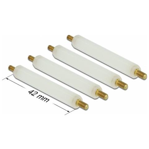 Distanziatori M2,5 X M3, Esagonali, Esterno /esterno, 42 Mm Naturale 4 Pezzi - Foto 1