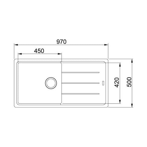 Lavello BFG61197AL 1 Vasca Gocciolatoio Reversibile Dimensioni 97 x 50 cm Colore Alluminio Serie Boston - Foto 2